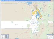 Provo-Orem Metro Area Wall Map Basic Style